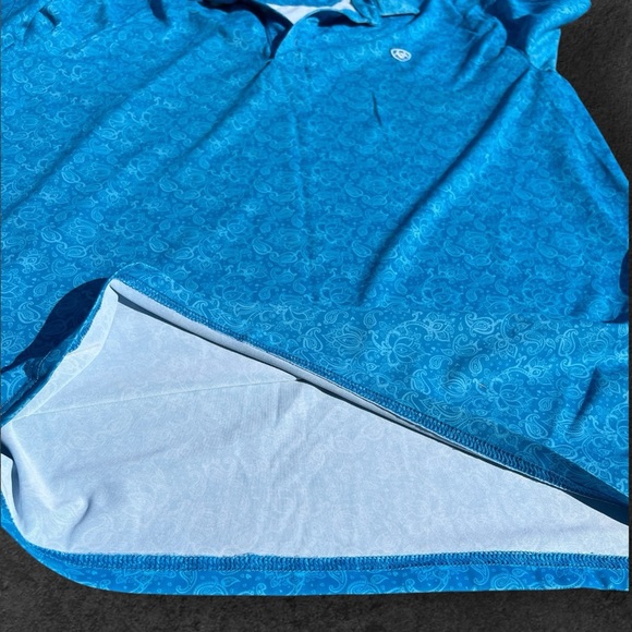 Ariat Tek Men’s Blue Polo Shirt - Picture 4 of 9